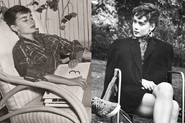 Audrey Hepburn Plaid Shirt 