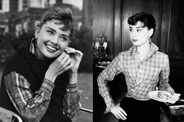 Audrey Hepburn Plaid Shirt