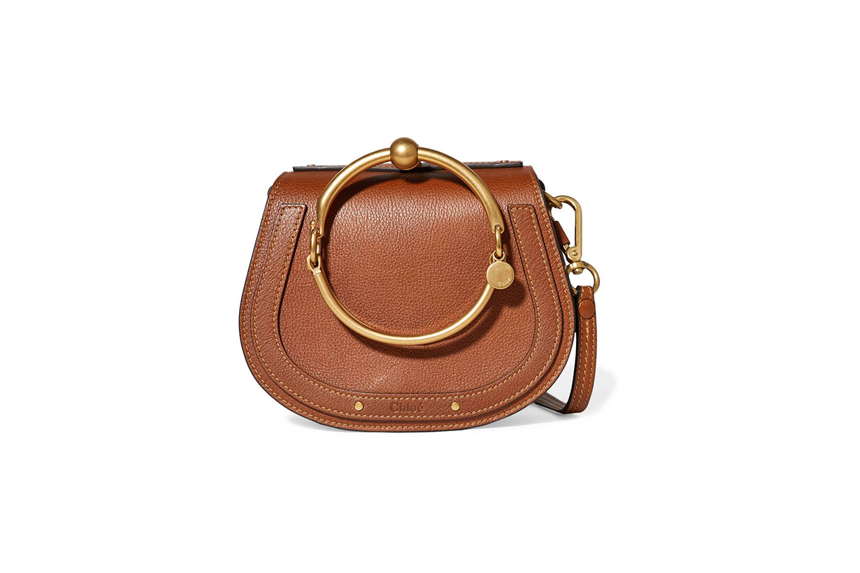 Chloé Nile Bracelet Leather and Suede Shoulder Bag