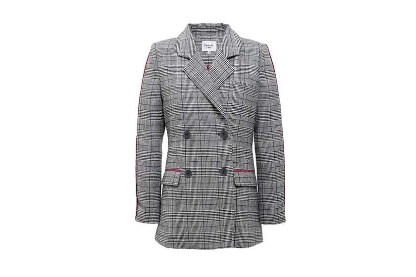 Chriselle Lim Bianca piped houndstooth blazer