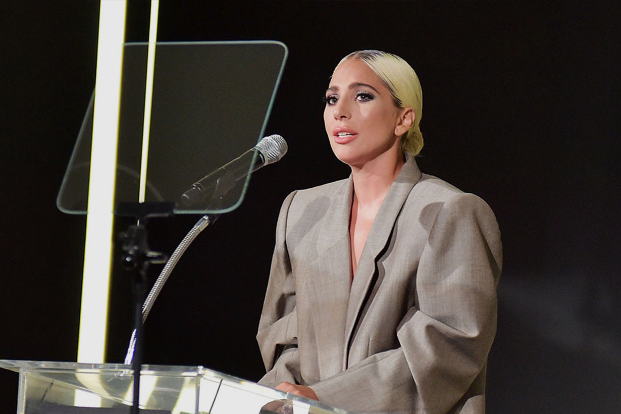 lady gaga confirms engagement to christian carino in the Elle's speech