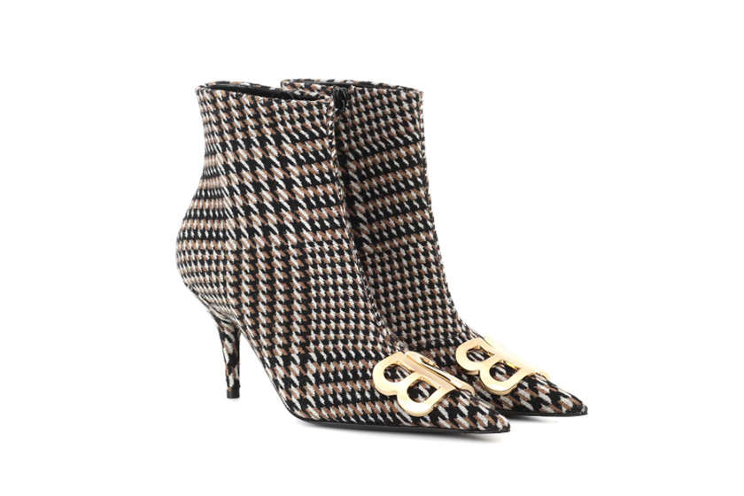 Balenciaga BB Houndstooth Ankle Boots