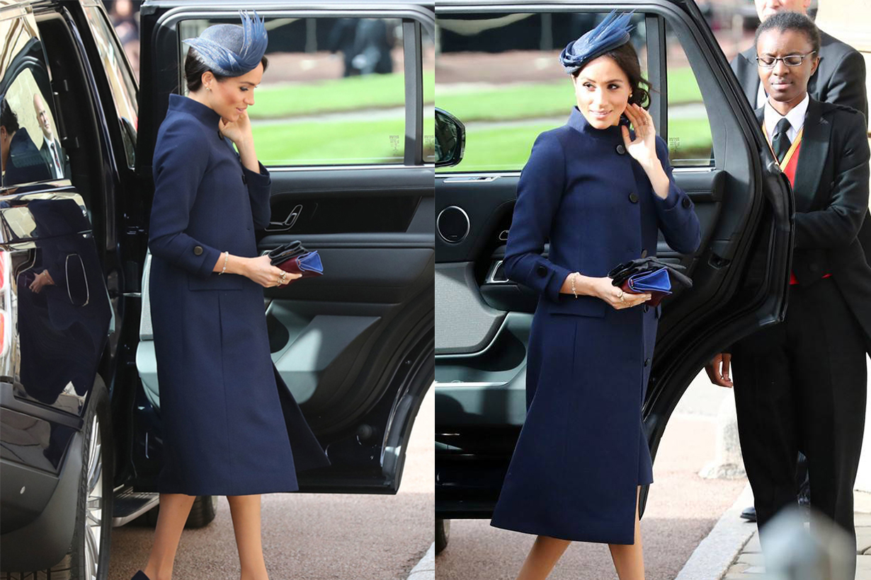 Meghan Markle Pregnant Clues Blue Coat Princess Eugenie Wedding