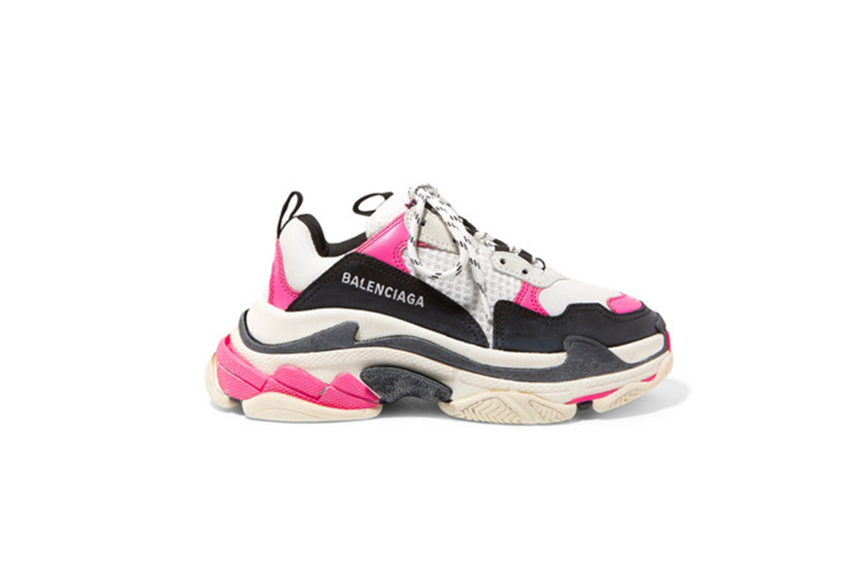 Balenciaga Triple S logo-embroidered leather, nubuck and mesh sneakers
