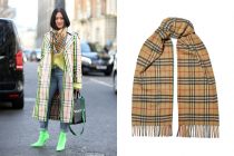 Burberry Checked Cashmere Scarf Winter Street Style