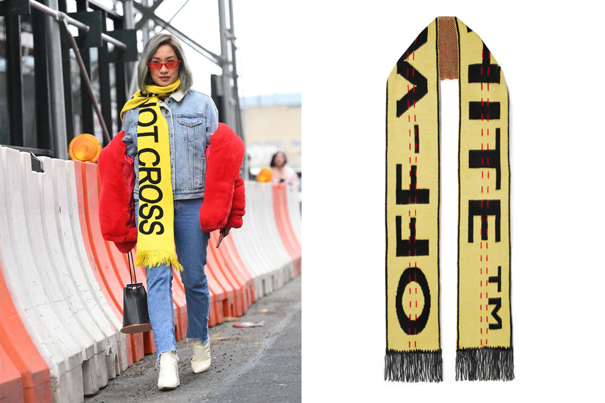 How To Wear a Scarf Off-White Intarsia Wool-blend Scarf Winter Street Style