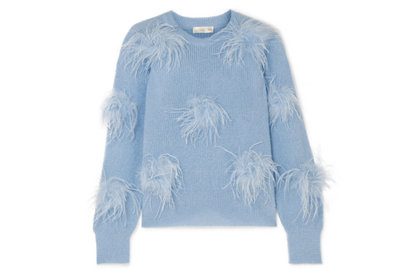 Stine Goya Candice Feather-embellished Knitted Sweater