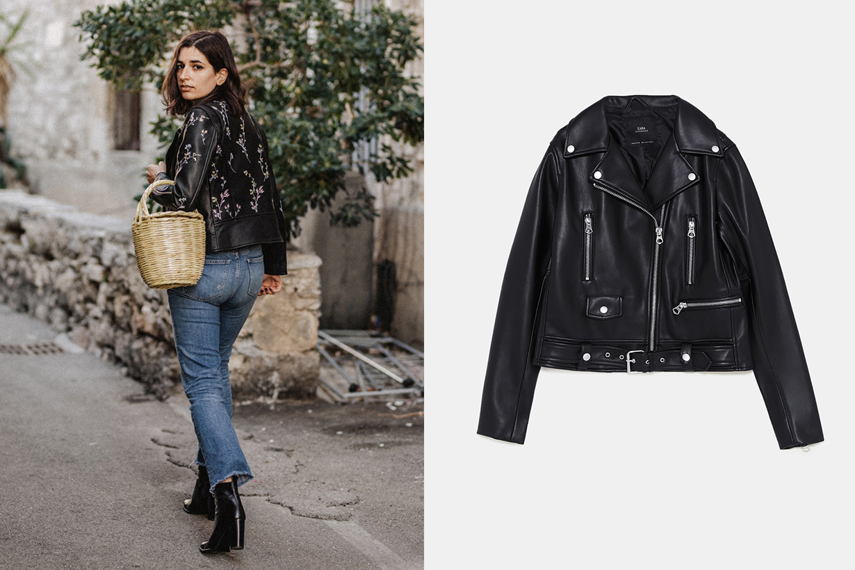 French Blogger Zara Leather Jacket