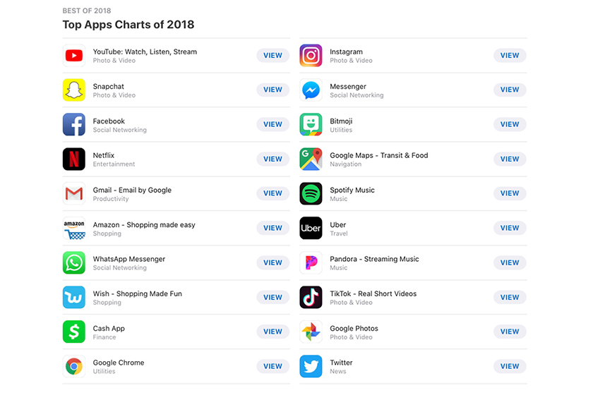 apple app store best of 2018