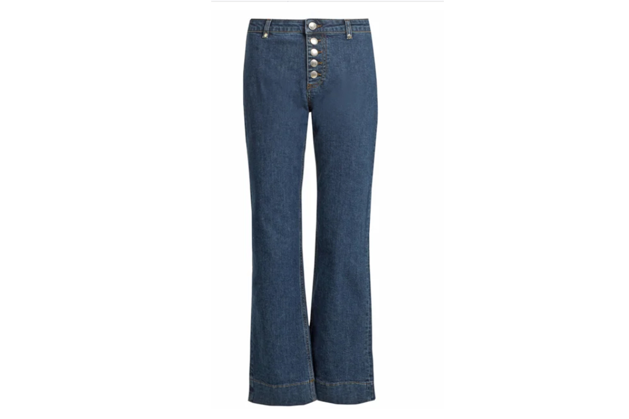 Alexa Chung Exposed-button Kick-flare Cropped Jeans 