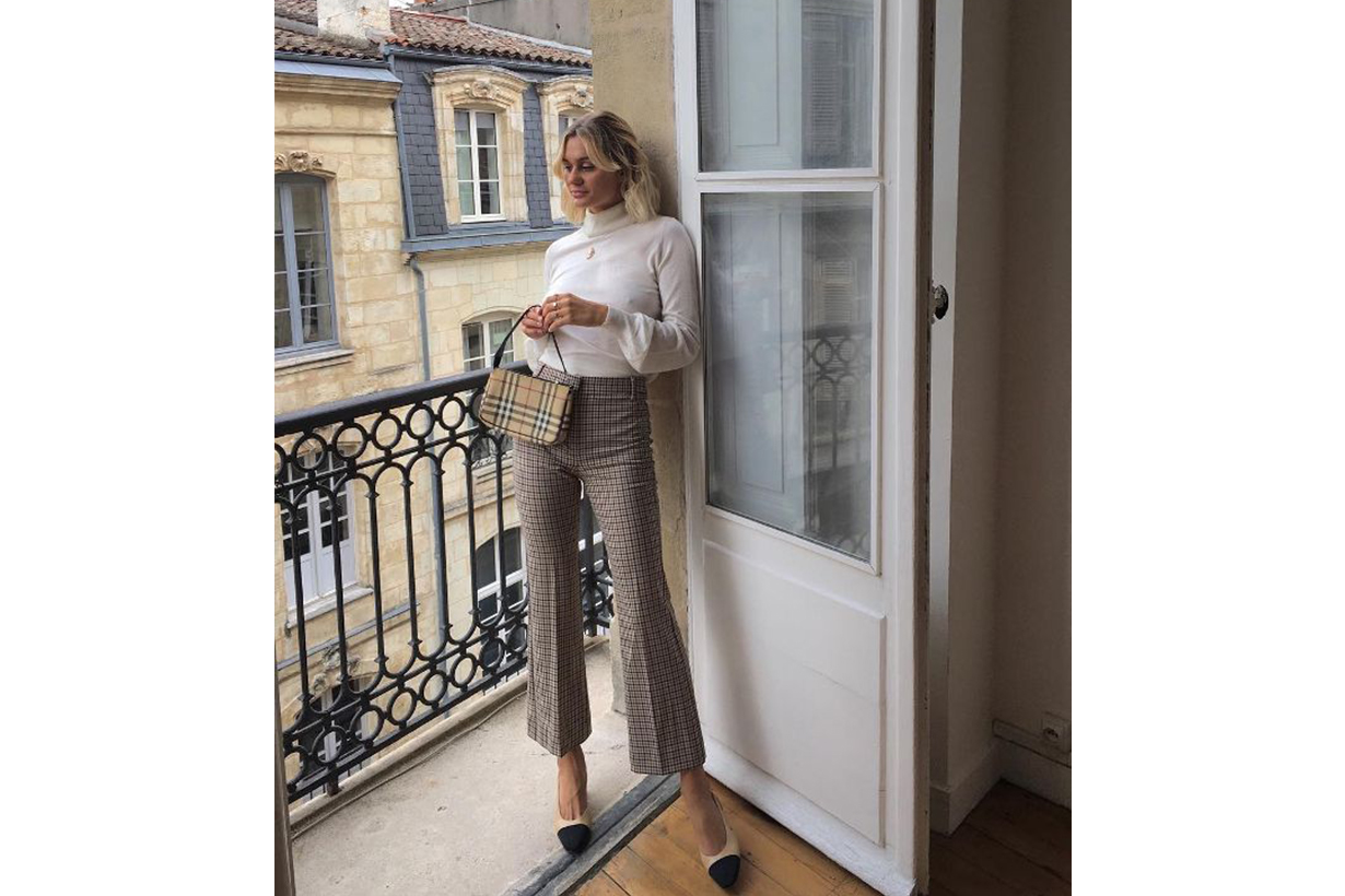 French Blogger Plaid Pants Style