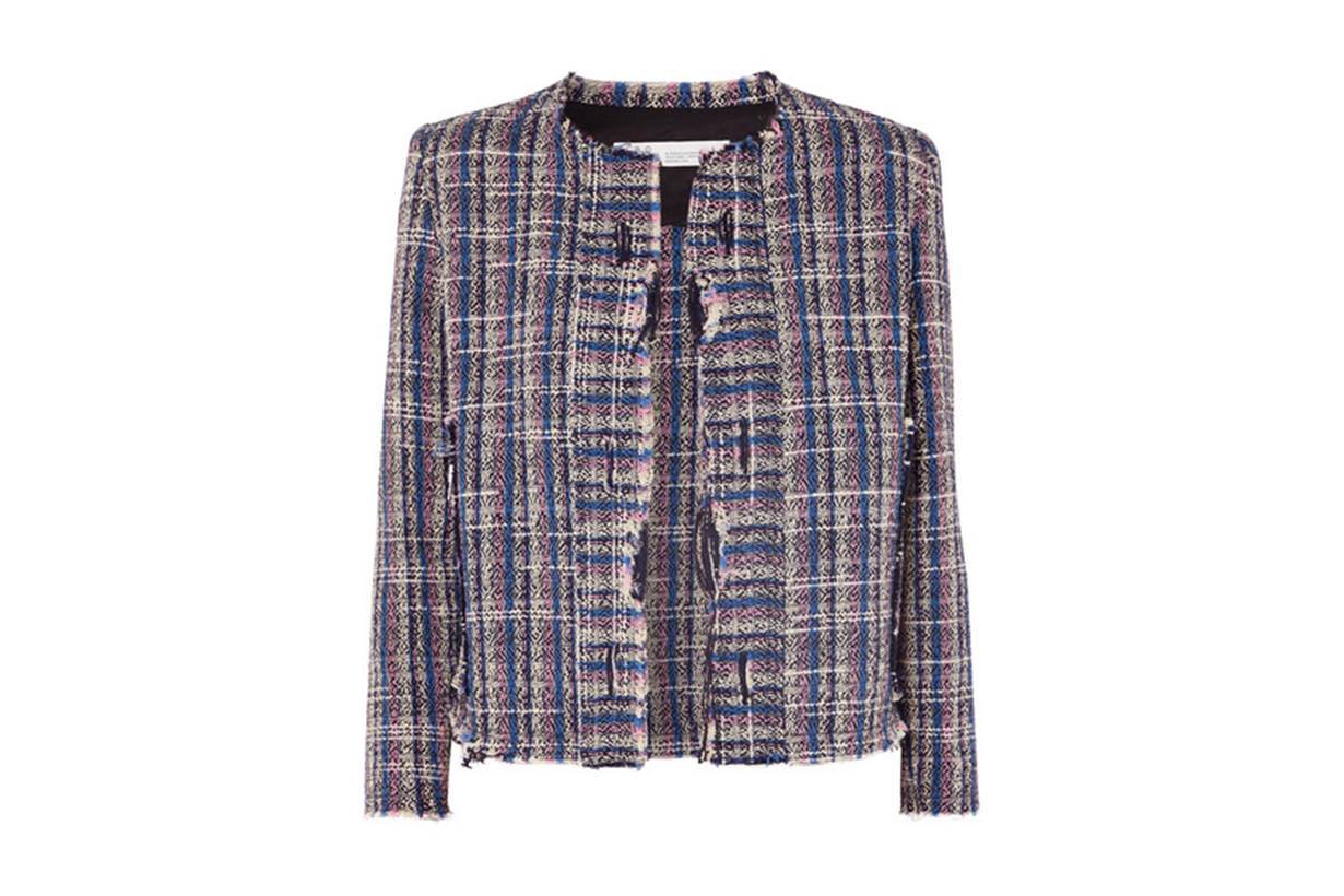 IRO Frannie Distressed Cotton-Blend Tweed Jacket