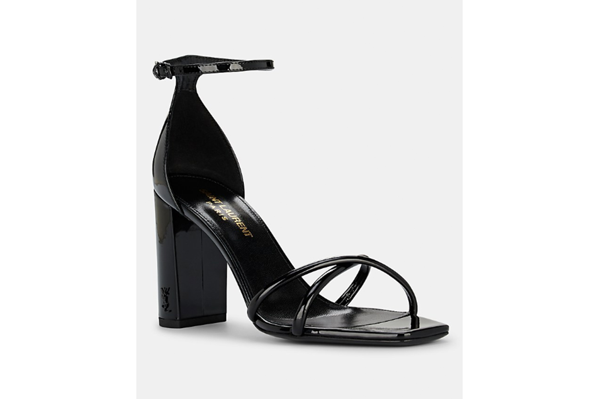 Patent Leather Ankle-Strap Sandals