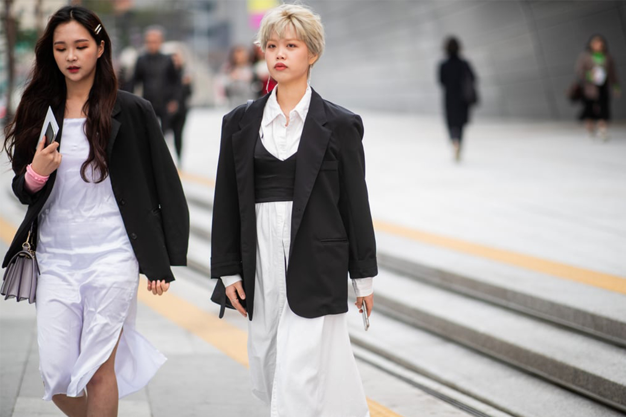 Shirt Dress Blazer Korean Girl Street Style