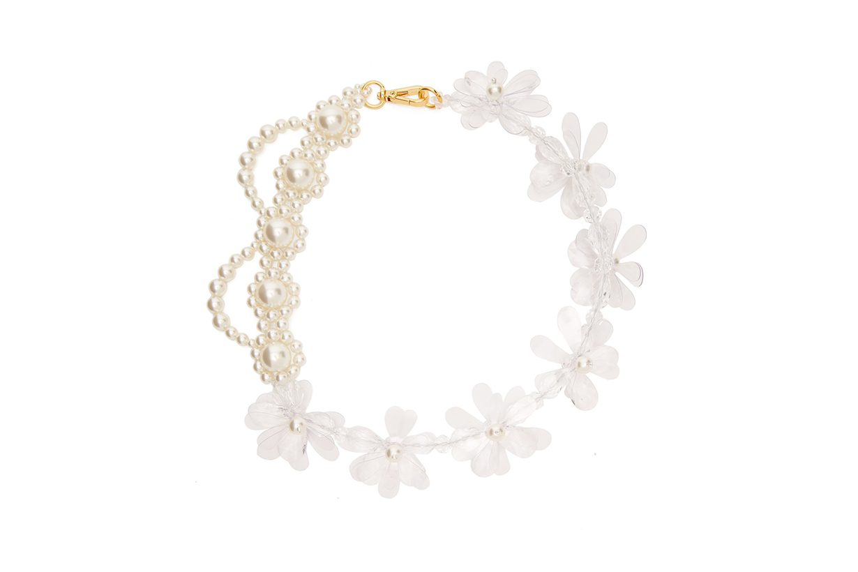 Simone Rocha Faux-Pearl and Bead Floral Necklace