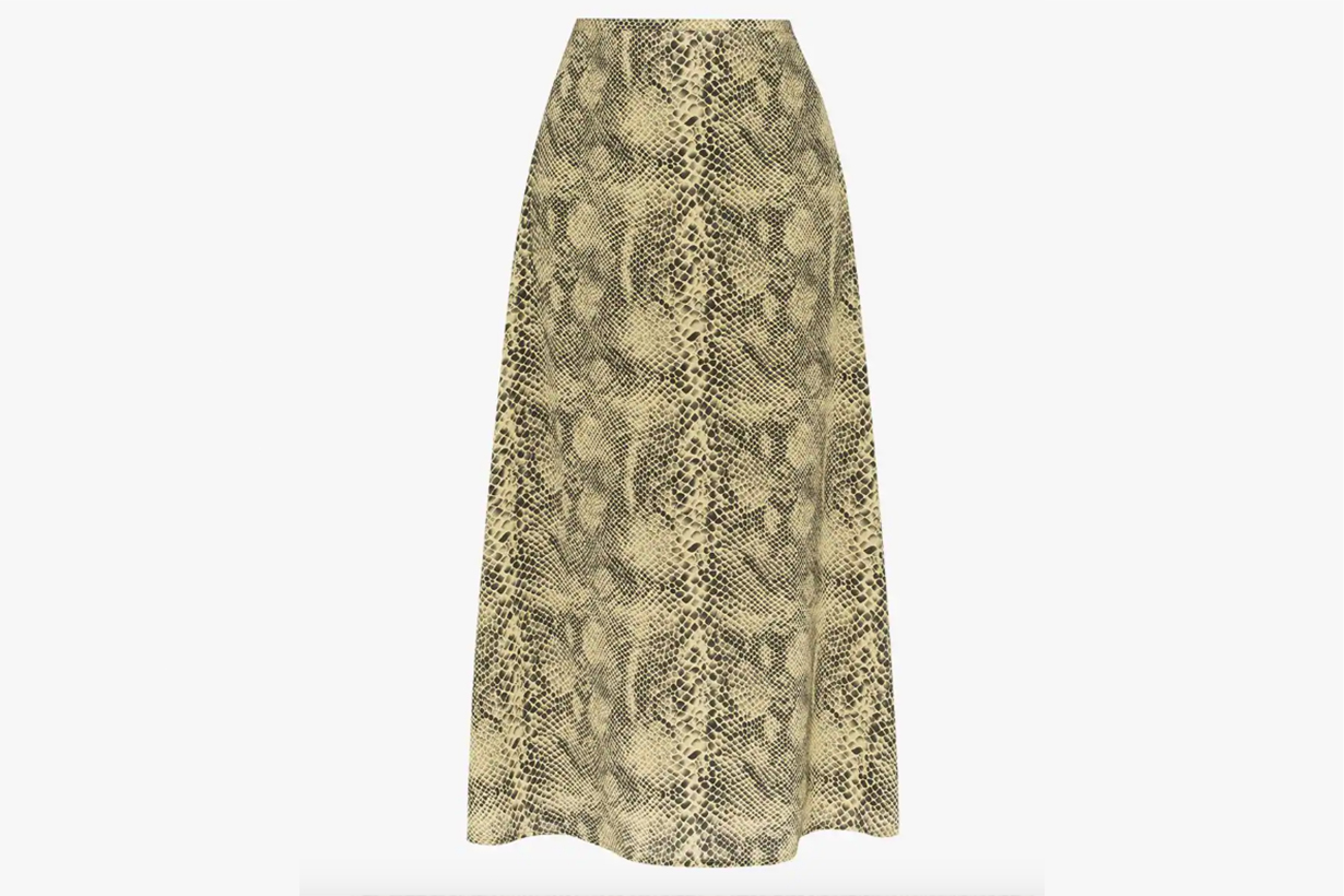 sandy liang snake print skirt