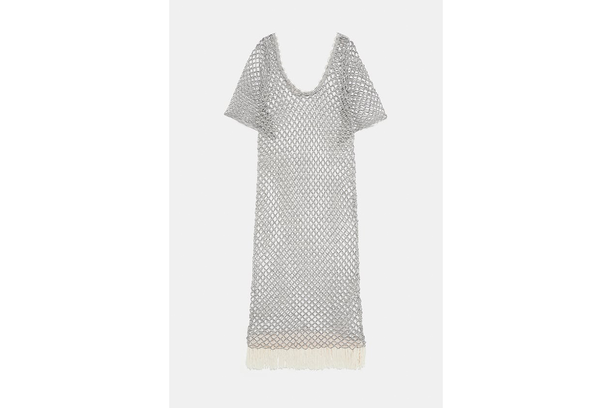 Zara Textured Knit Tunic With Shimmer