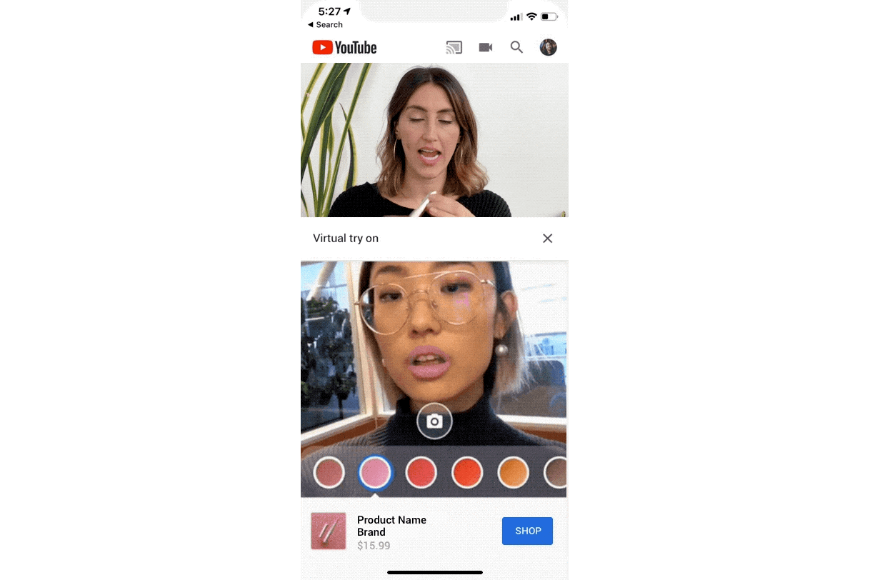 Google AR Beauty Try-On on Youtube