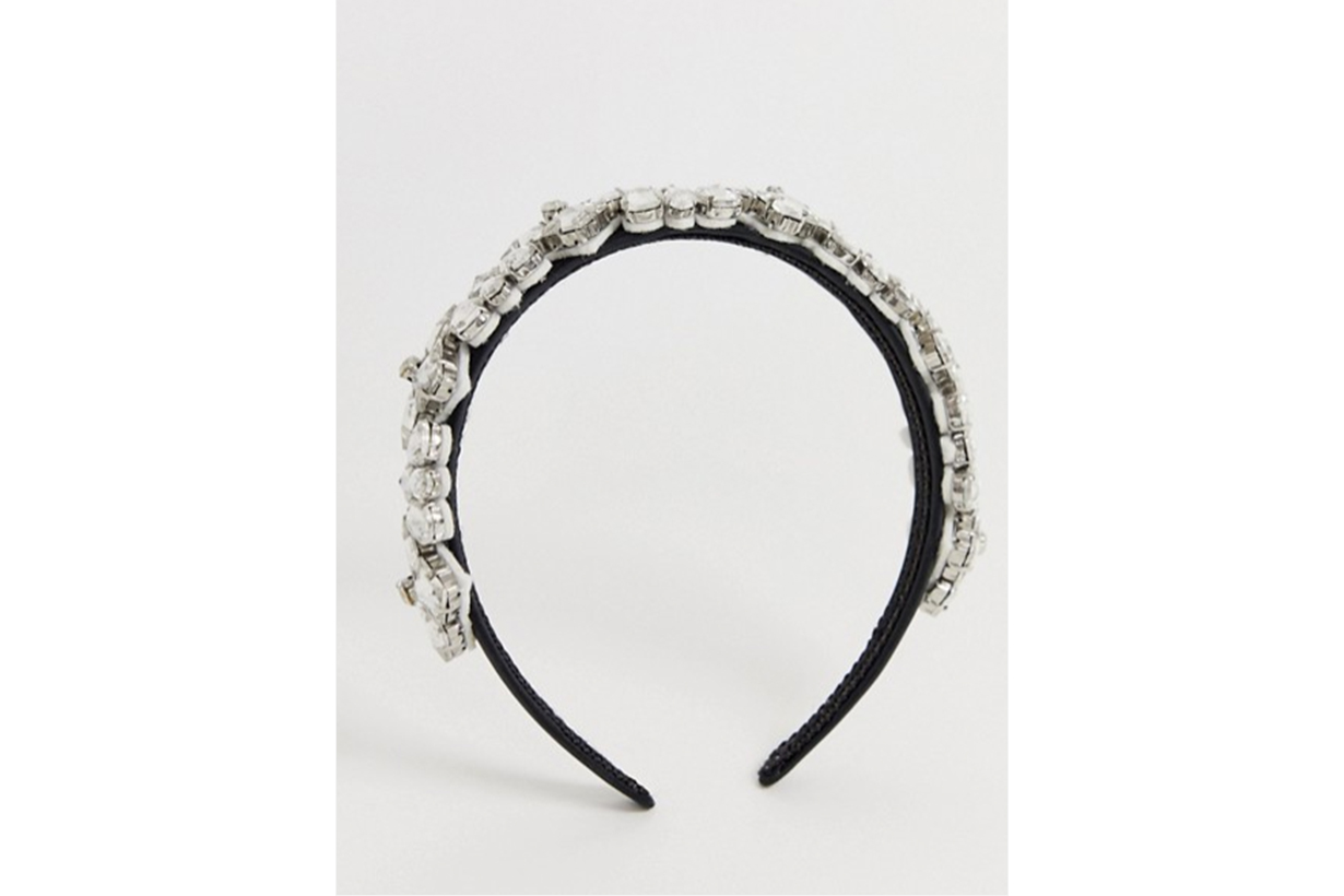 My Accessories London Exclusive Crystal Embellished Wide Headband