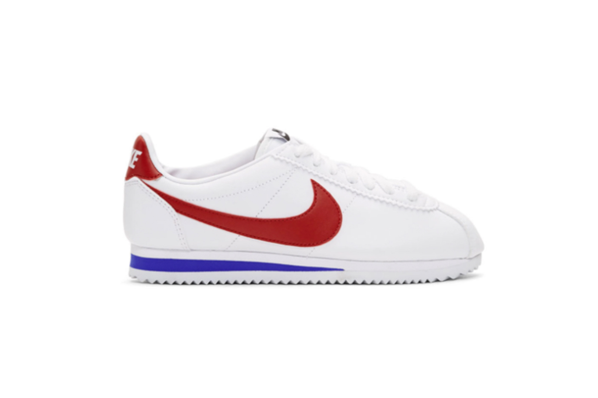 Nike White Leather Classic Cortez Sneakers
