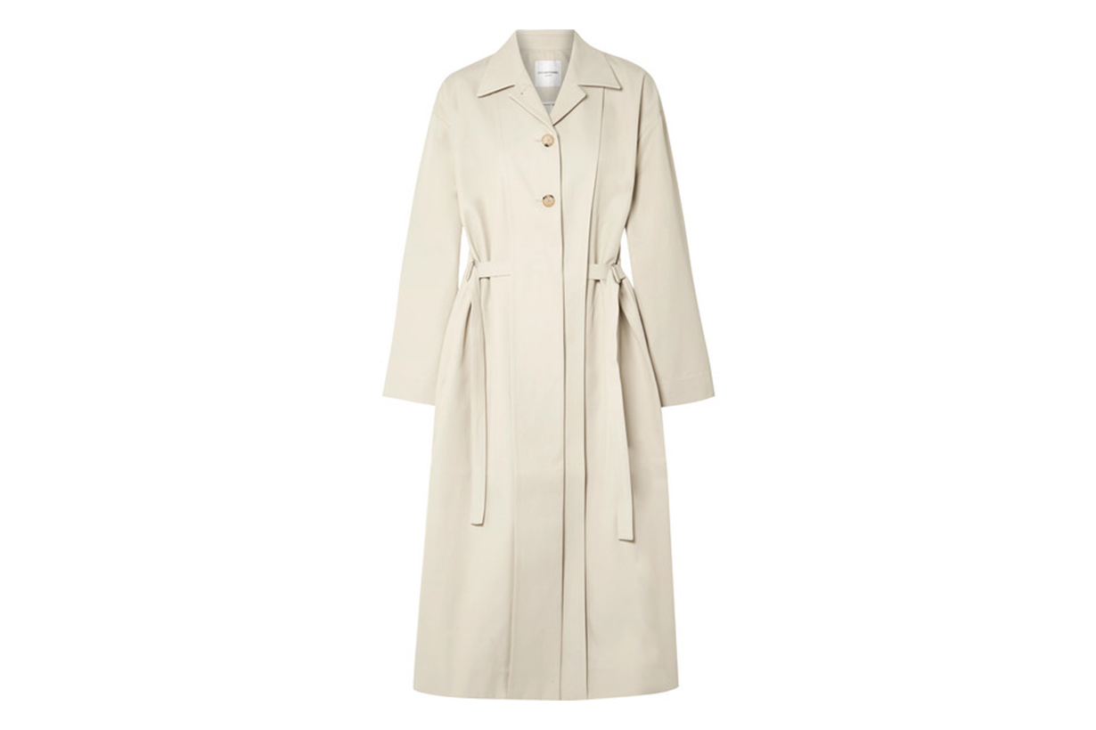 Cotton-Blend Twill Trench Coat