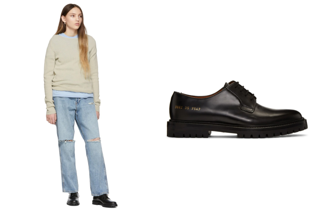 Woman by Common Projects Black Leather Derbys
