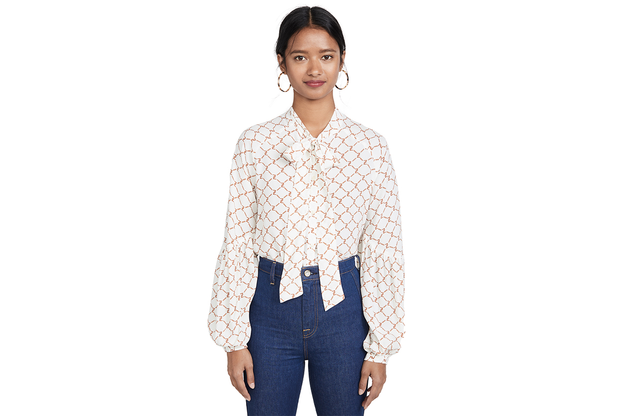 7 For All Mankind Tie Neck Top