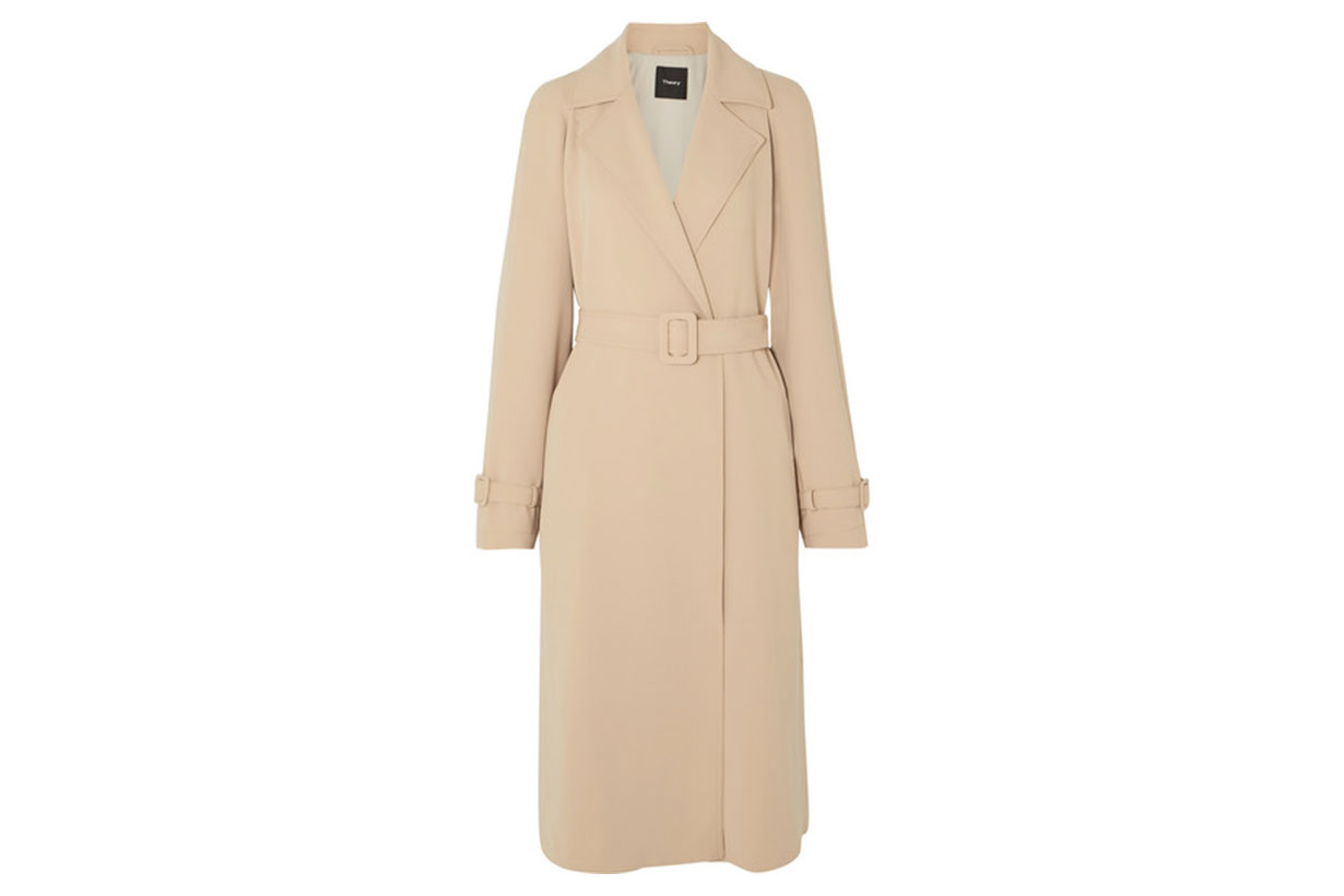Belted Crepe Trench Coat
