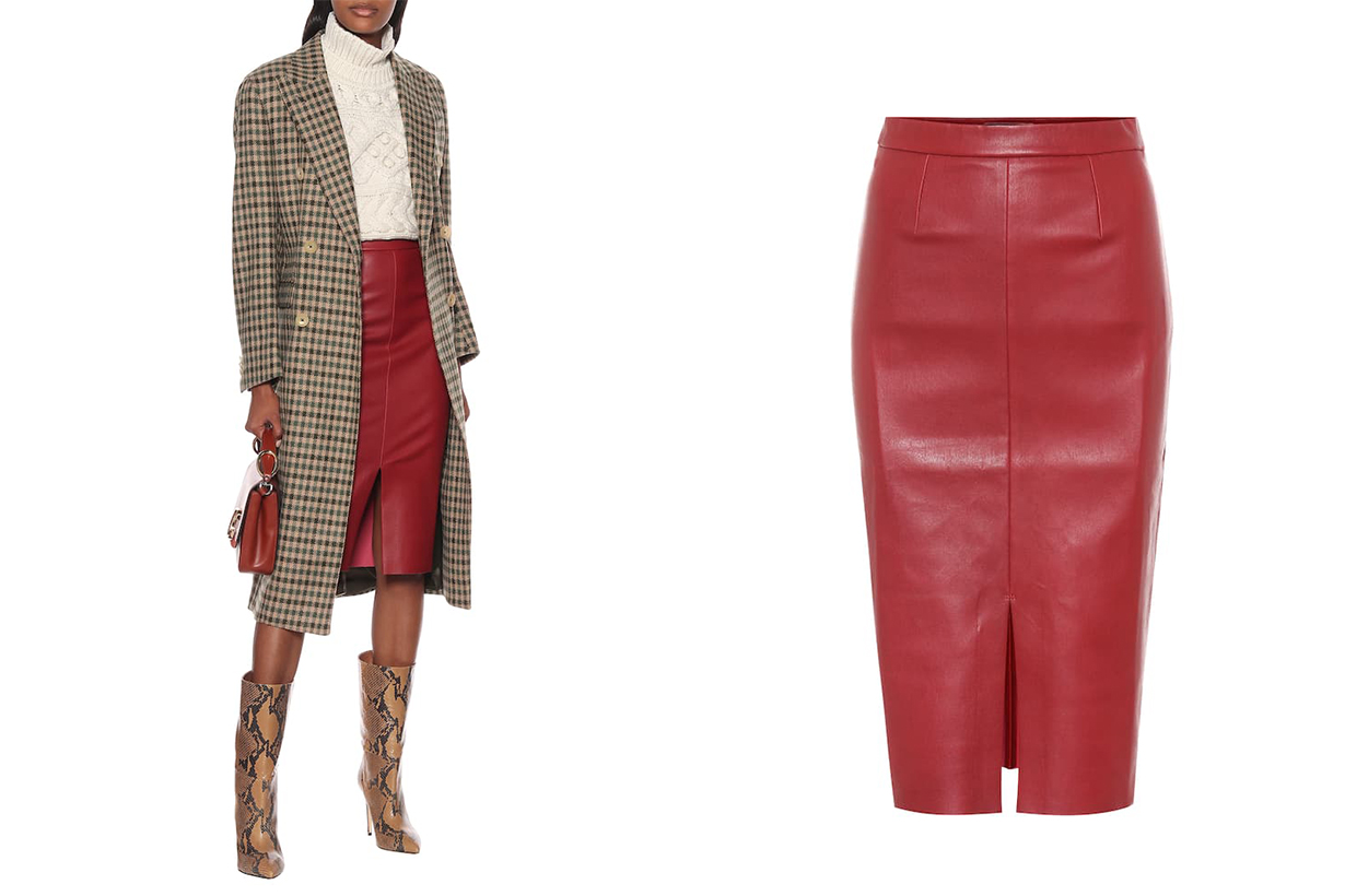 Carmen Leather Midi Skirt