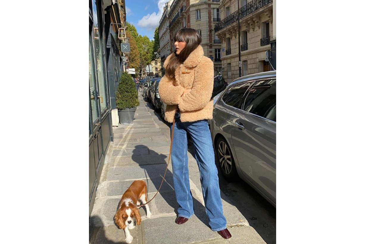 French Style Shearling Coat Street Style