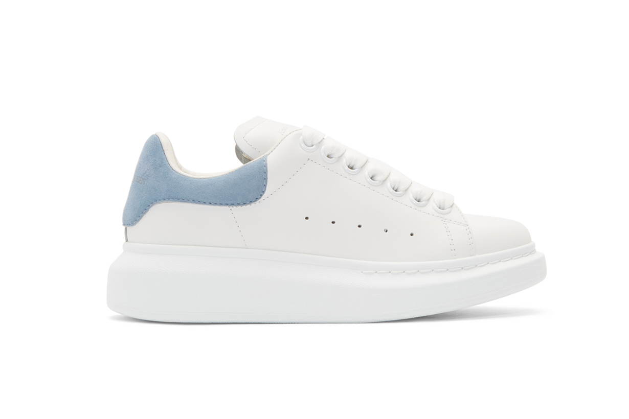 Alexander McQueen White & Blue Oversized Sneakers