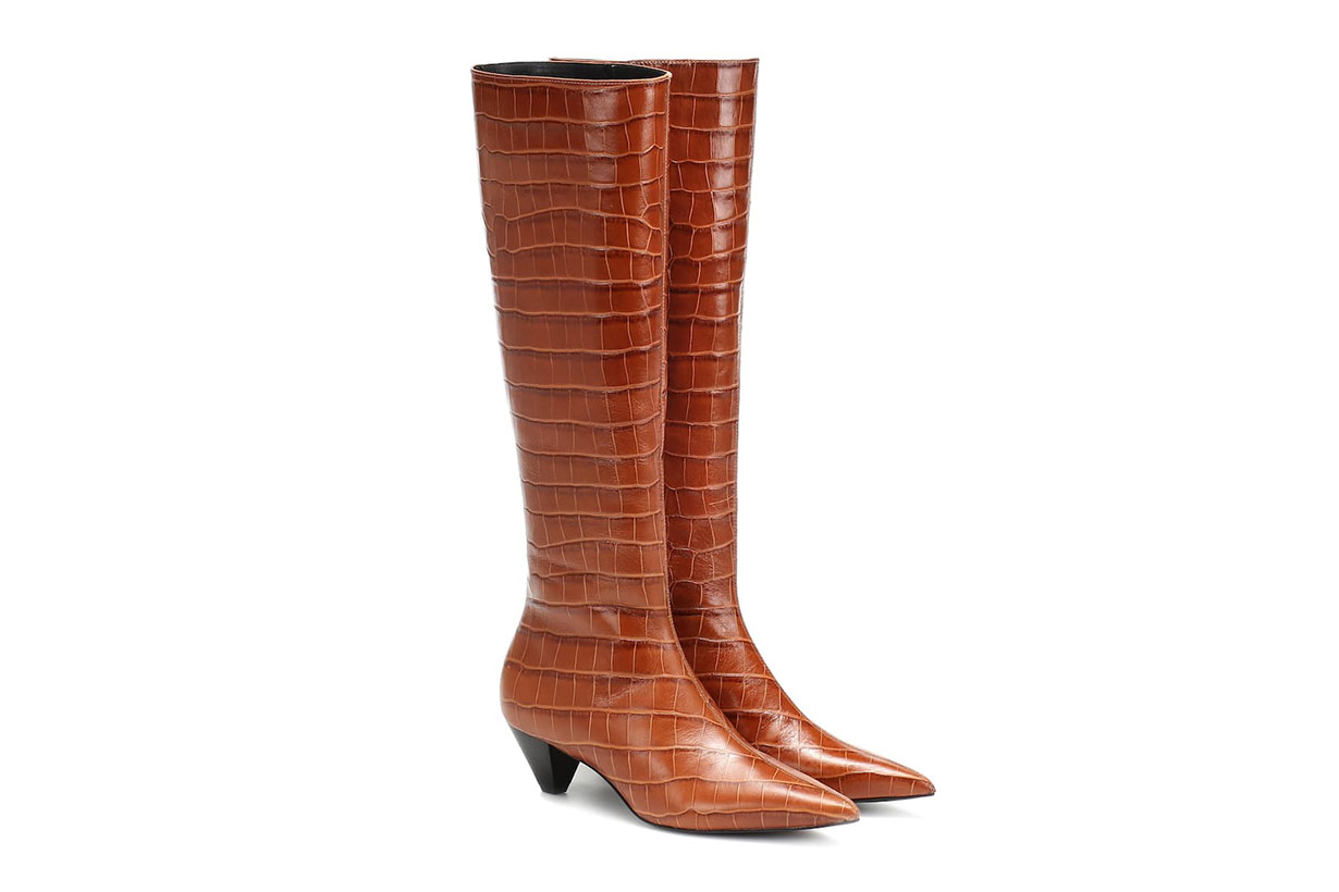 Donique Croc-effect Leather Boots