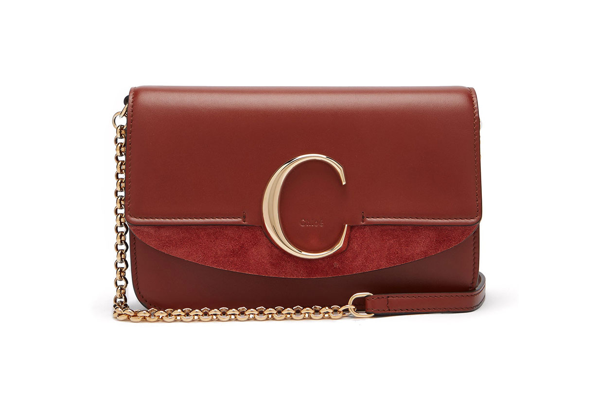 The C Leather and Suede Cross-body Bag