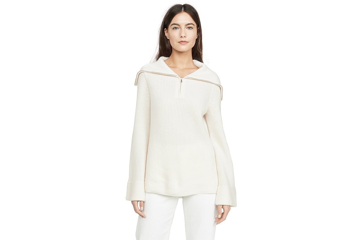 Cashmere Zip Front Sweater