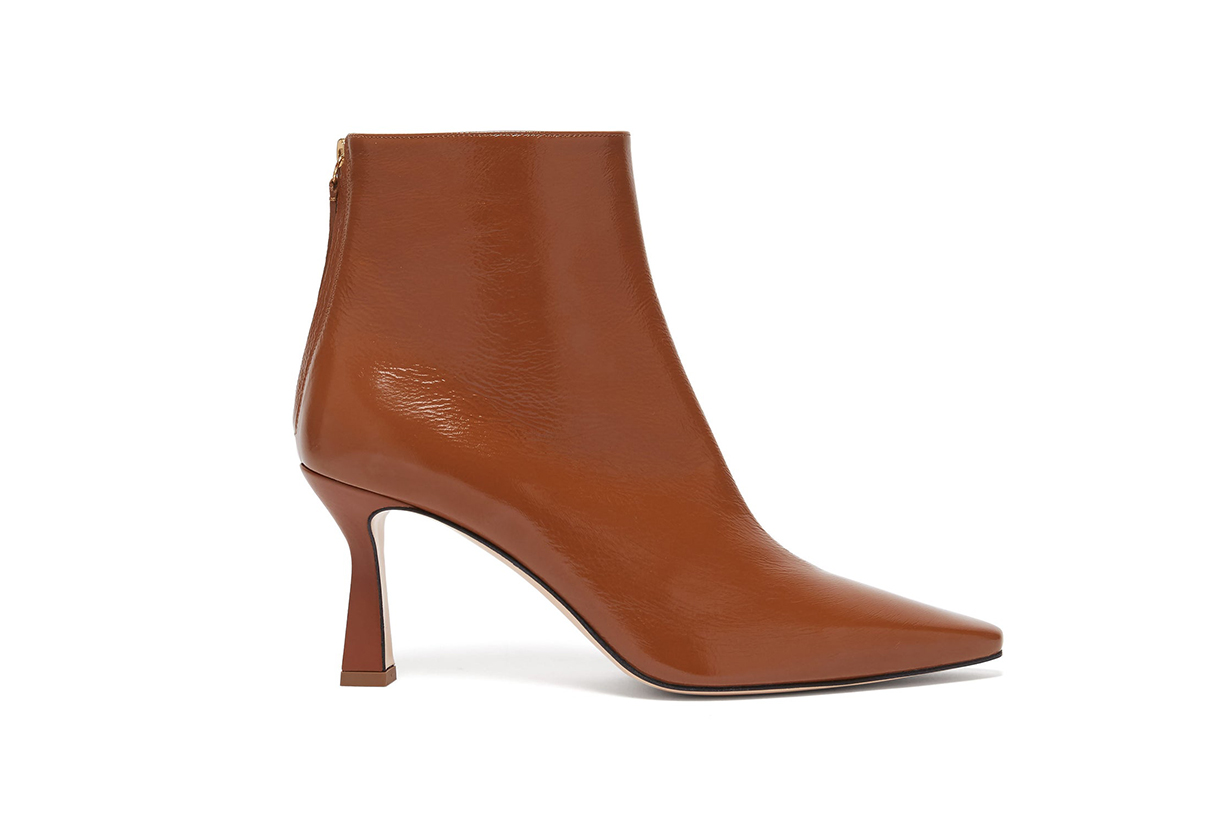 Lina Point-toe Leather Ankle Boots