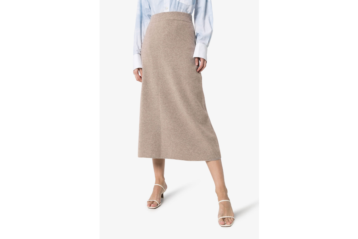 Melrose Cashmere Knit Midi Skirt