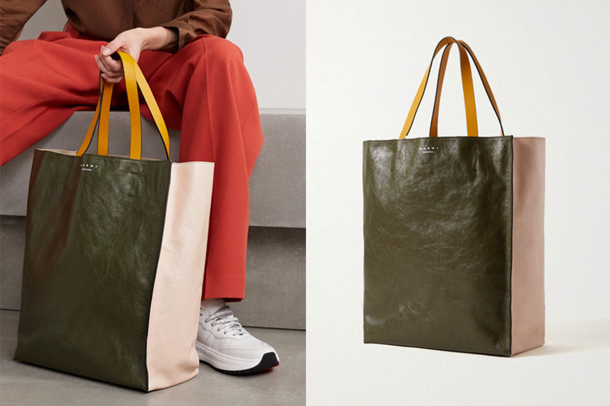 Museo Medium Color-block Crinkled-leather Tote