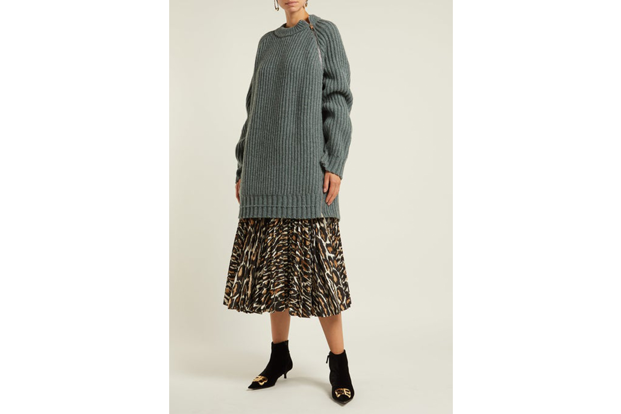 Side-zip Oversized Lambswool Sweater