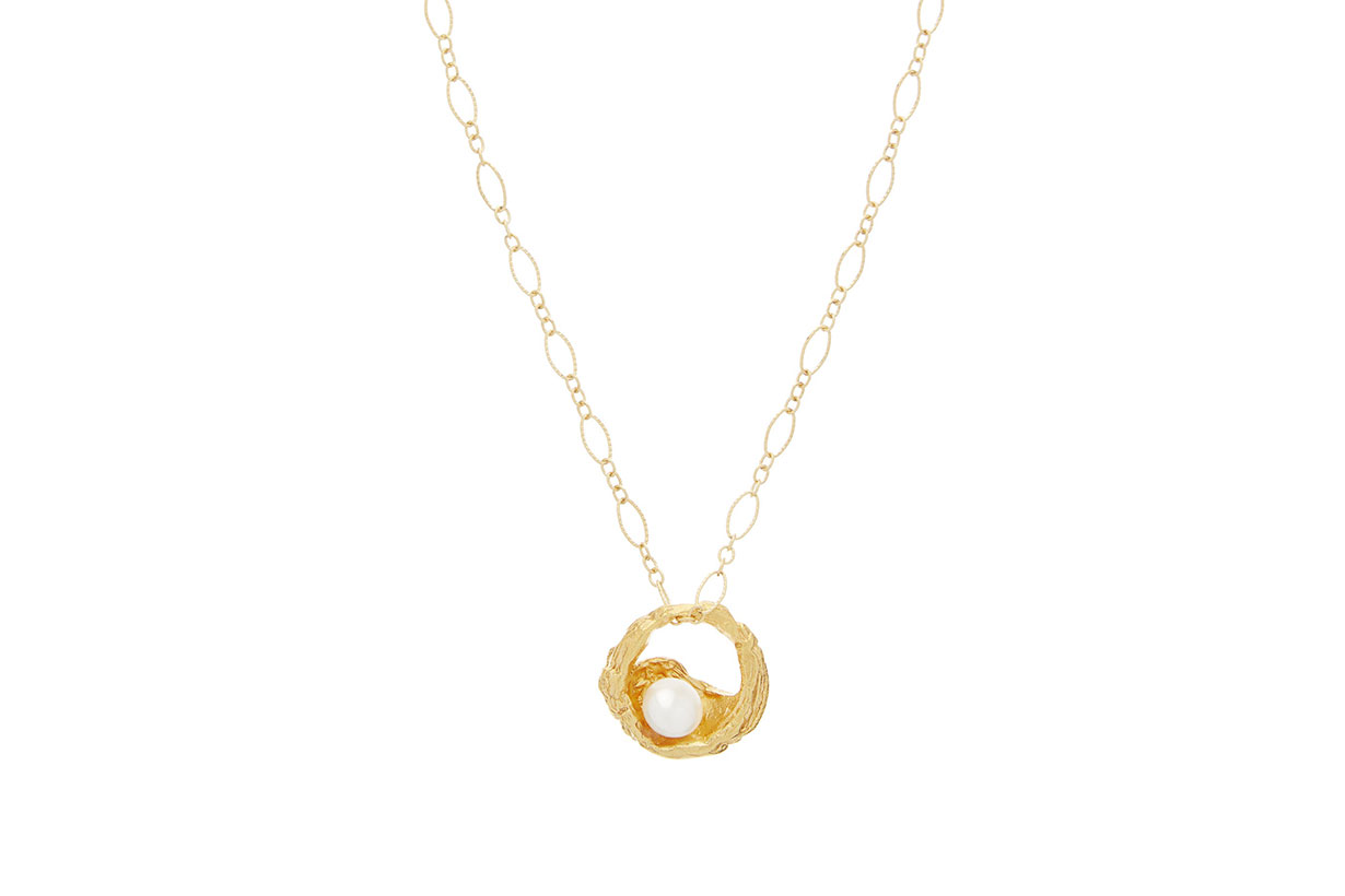 Pearl Hoop 24kt Gold-plated Necklace