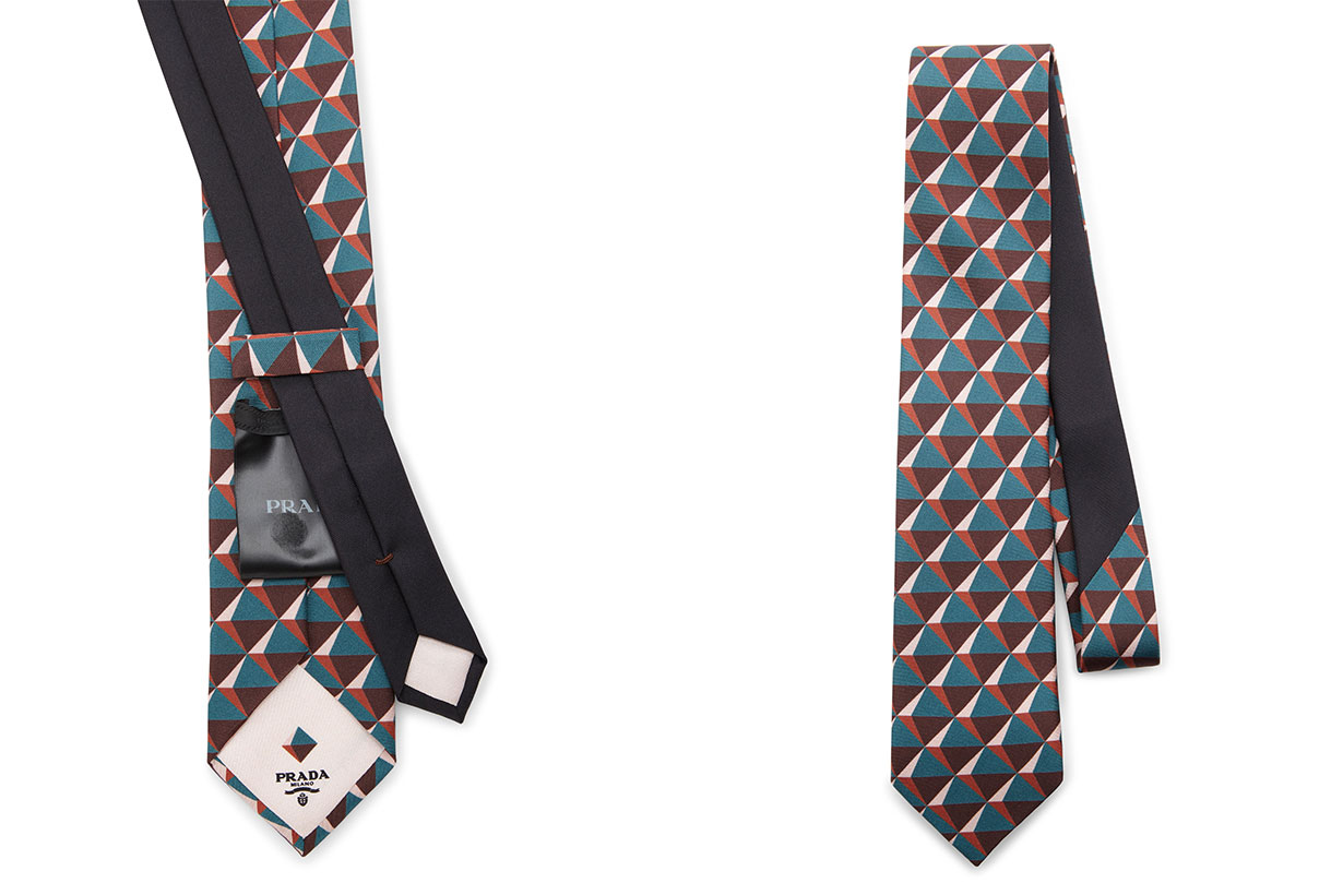 Prada Geometric-Print Silk Tie
