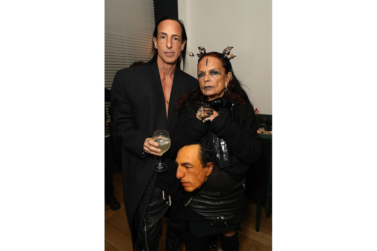 Rick Owens and Michele Lamy attend a dinner in Paris to celebrate 10 years of AnOther 13 hosted by Jefferson Hack, Susannah Frankel Le Labo and AnOther Magazine on February 27, 2020 in Paris, France. 