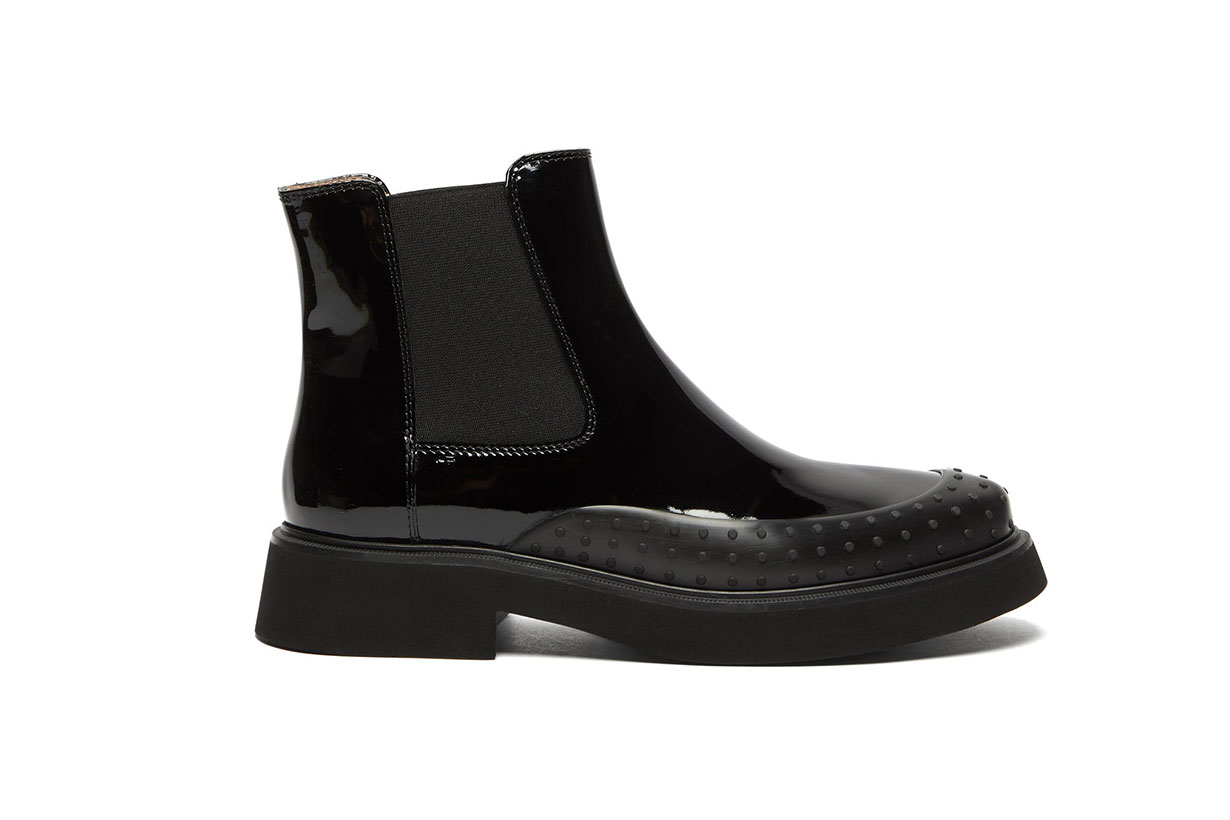 Rubber-toe Patent-leather Chelsea Boots
