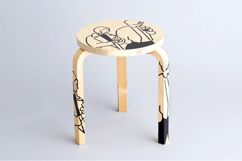 artek tokyo store yu nagaba stool 60 three legged wood stool