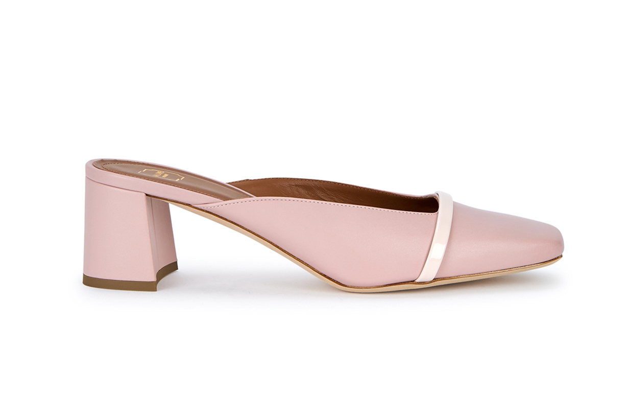 Carmen 45 pink leather mules