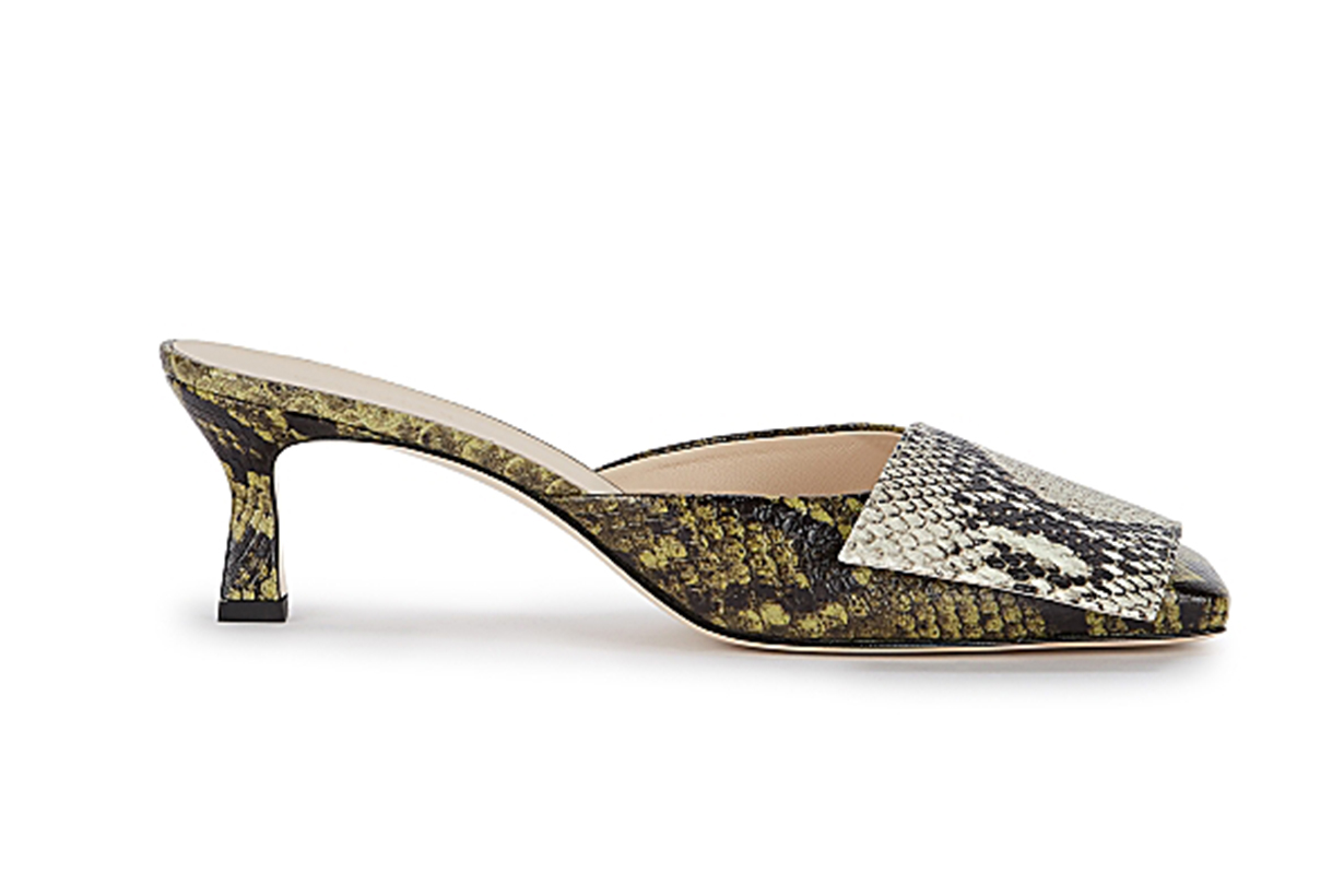 Isa 50 python-effect leather mules