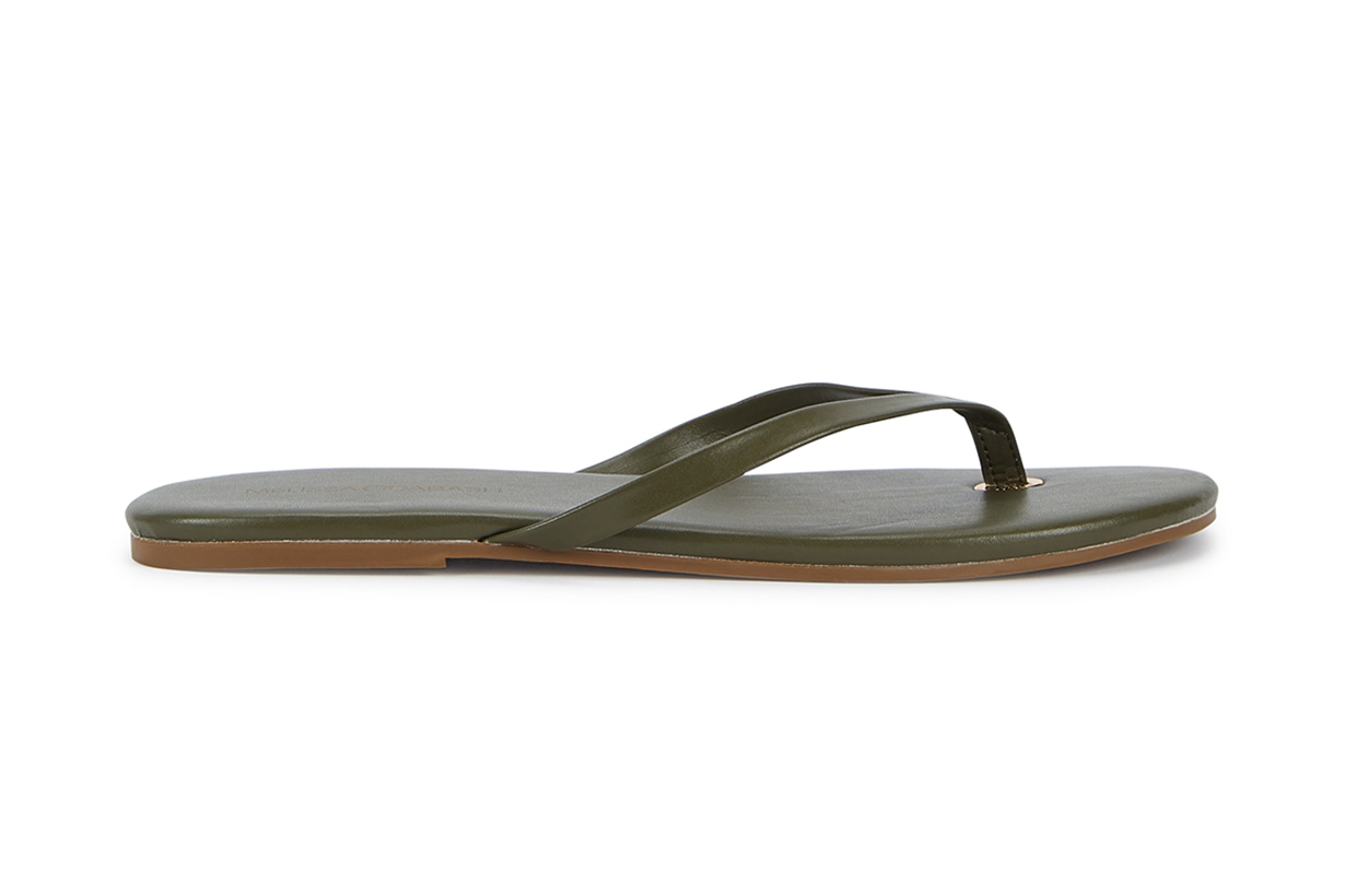 MELISSA ODABASH Olive leather sandals