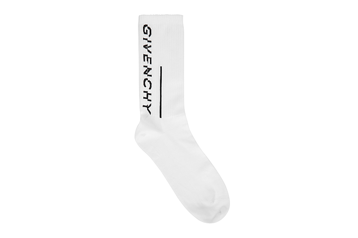 White logo cotton-blend socks