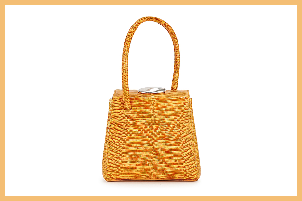 LITTLE LIFFNER Mademoiselle orange leather top handle bag