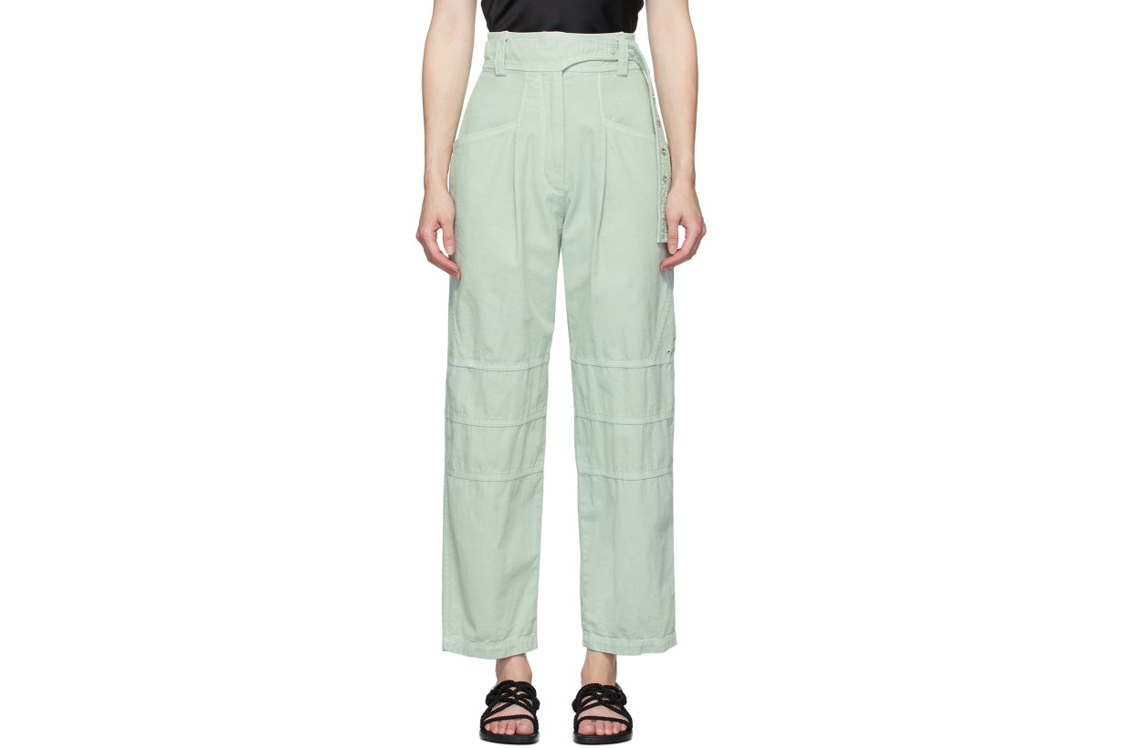 Low Classic Green Garment-Dyed Trousers