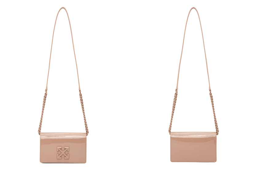 Off-White Jitney Bag Box Bag Beige Pink Color Handbags